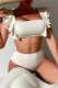 Cream White Sexy Solid Patchwork Backless Swimwears (With Paddings)