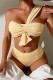 Champagne Sexy Solid Backless Swimwears (With Paddings)