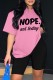 Pink Casual Letter Print Basic O Neck Short Sleeve Two Pieces