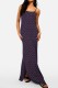 Purple Casual Print Backless Spaghetti Strap Long Dress Dresses