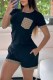 Black Street Letter Patchwork O Neck Short Sleeve Two Pieces