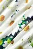 Multicolor Casual Print Basic O Neck Short Sleeve Two Pieces