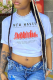 White Street Vintage Print Patchwork O Neck T-Shirts