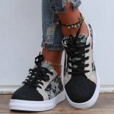 Black Casual Sportswear Daily Patchwork Round Comfortable Out Door Shoes
