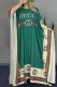 Green Casual Print Letter O Neck Printed Dress Dresses
