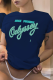 Navy Blue Street Vintage Print Patchwork O Neck T-Shirts