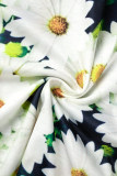 Multicolor Casual Print Basic O Neck Short Sleeve Two Pieces