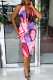 Multicolor Sexy Casual Print Backless Halter Sleeveless Dress Dresses