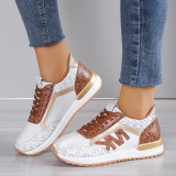 Brown Casual Sportswear Daily Patchwork Printing Round Comfortable Out Door Sport Shoes