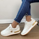 Gold Casual Sportswear Daily Patchwork Solid Color Round Comfortable Out Door Sport Shoes