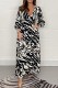 Black Casual Print Patchwork V Neck Long Dress Dresses