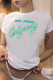 White Street Vintage Print Patchwork O Neck T-Shirts