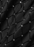 Black Sexy Solid Patchwork See-through Sequins O Neck Long Sleeve Two Pieces