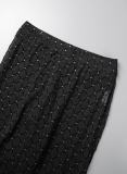Black Sexy Solid Patchwork See-through Sequins O Neck Long Sleeve Two Pieces