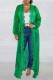 Green Casual Solid Cardigan Outerwear