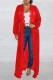 Red Casual Solid Cardigan Outerwear