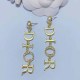 Gold Vintage Elegant Letter Tassel Rhinestone Earrings