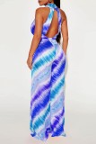 Red Sexy Casual Print Backless Regular Jumpsuits