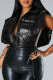 Black Casual Solid Bandage Patchwork Zipper Hooded Collar Outerwear