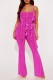 Purple Sexy Casual Solid Patchwork Backless Spaghetti Strap Sleeveless Two Pieces
