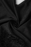 Black Sexy Patchwork Bandage Backless Halter Sleeveless Dress Dresses