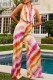 Red Sexy Casual Print Backless Regular Jumpsuits