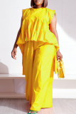 Red Casual Solid Patchwork O Neck Sleeveless Two Pieces