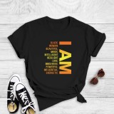 White Casual Letter Print Basic O Neck T-Shirts