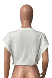 Pink Casual Print Basic Hot Drill O Neck T-Shirts
