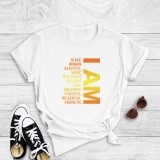 White Casual Letter Print Basic O Neck T-Shirts