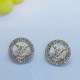 Gold Celebrities Elegant Letter Rhinestone Earrings