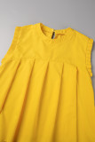 Red Casual Solid Patchwork O Neck Sleeveless Two Pieces