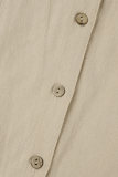 Apricot Casual Patchwork Contrast V Neck Short Sleeve Dress