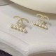 Gold Street Letter Pearl Rhinestone Earrings