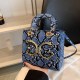 Blue Street Animal Print Patchwork Letter Bags