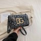 Black Street Simplicity Animal Print Patchwork Letter Bags