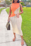 Green Elegant Color Lump See-through Contrast Swimwears Cover Up