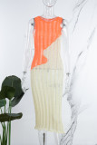Green Elegant Color Lump See-through Contrast Swimwears Cover Up
