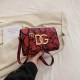 Red Street Simplicity Animal Print Patchwork Letter Bags