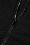 Sky Blue Casual Solid Patchwork Zipper Zipper Collar Sleeveless Two Pieces