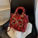 Red Street Animal Print Patchwork Letter Bags