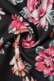 White Casual Print Patchwork O Neck Short Sleeve Dress
