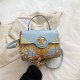 Sky Blue Street Figure Letter Patchwork Bags