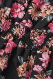 White Casual Print Patchwork O Neck Short Sleeve Dress