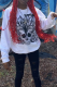 White Casual Daily Print Patchwork O Neck Tops