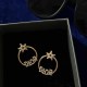 Gold Vintage Simplicity Letter Rhinestone Earrings
