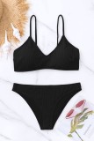Rose Red Sexy Solid Backless Swimwears (With Paddings)