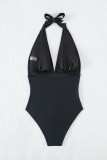Black Sexy Solid Bandage Backless Swimwears (With Paddings)