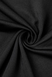 Black Sexy Print Letter Spaghetti Strap A Line Dresses