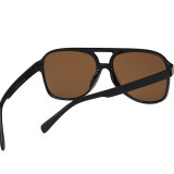 Black khaki Casual Daily Solid Patchwork Sunglasses